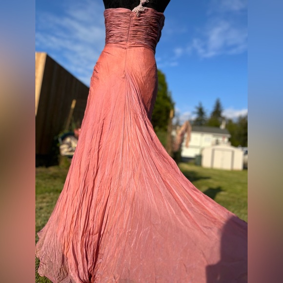 Vintage silk goddess dress coral - Picture 13 of 15